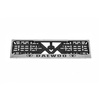Cadre de plaque d'immatriculation chromé Daewoo (1 pc, acier inoxydable) photo 1