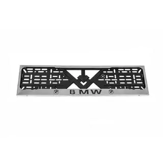 Cadre de plaque d'immatriculation chrome BMW (1 pc, acier inoxydable) photo 1