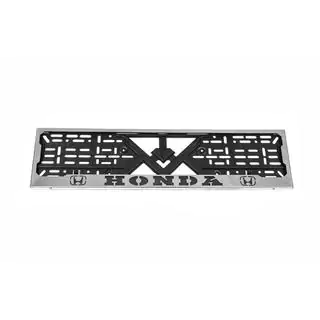 Cadre de Plaque Chromé Honda (1 pc, Acier Inoxydable)