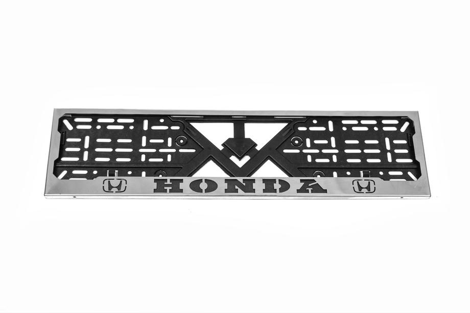Honda Cadre de Plaque Chromé Honda (1 pc, Acier Inoxydable) Photo 1
