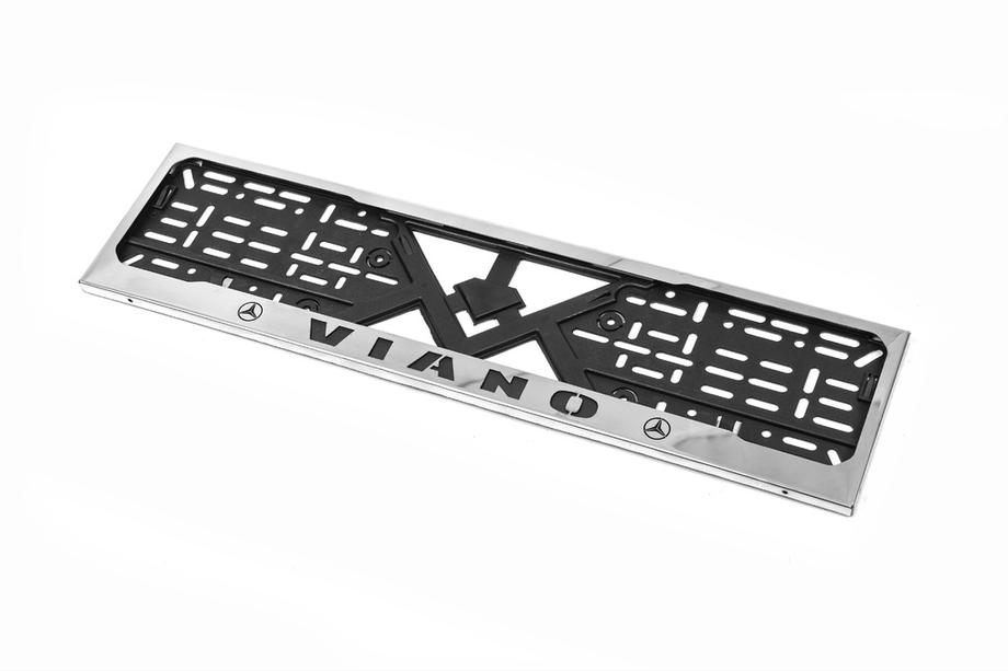Mercedes Viano 2004-2014 Cadre de Plaque Chromé (1 pc, Acier Inoxydable) Image