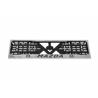 Cadre de plaque d'immatriculation chrome Mazda (1 pc, acier inoxydable) photo 2