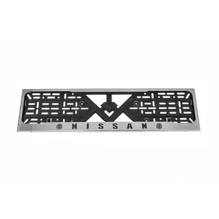 Cadre de Plaque Chromé Nissan (1 pc, Acier Inoxydable) photo 2