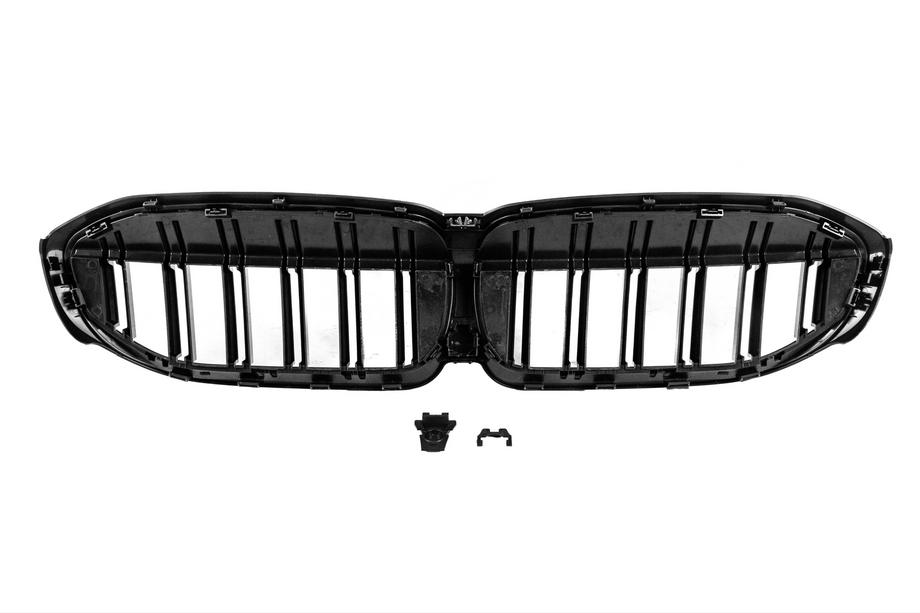 BMW 3 Series G20/G21 2018- Grilles de calandre M-Look V2 (2018-2022, Noir Brillant) Sans emplacement pour caméra Photo 7