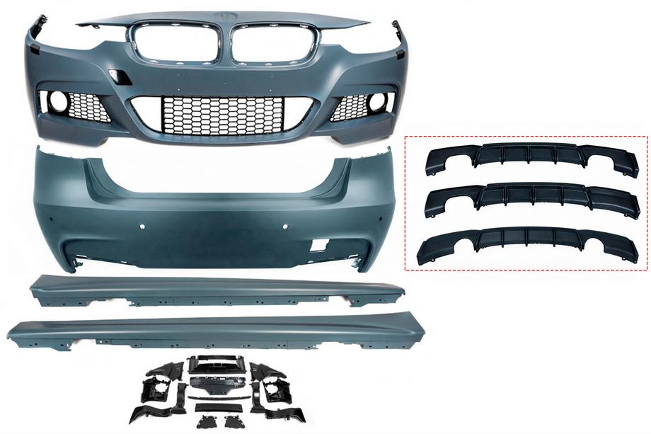 BMW 3 Series F30/F31 2012-2019 Kit Carrosserie (M-Performance) Sorties d’échappement doubles (un seul côté) Photo 2