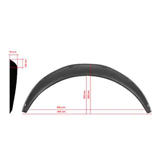 Extensions d'ailes universelles UNIV-031 (4 pcs, plastique ABS, noir) photo 1