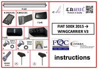 Fiat 500X 2014-2024 Barres de toit pour barres de toit intégrées verrouillables Wingbar V3 (2 pcs) Noir photo 6