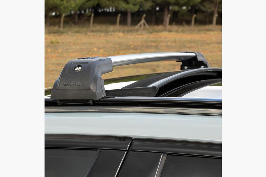 Barres de toit pour barres longitudinales integrees verrouillables Strong V2 (2 pcs) jusqu'à 120 cm, Noir Photo 2