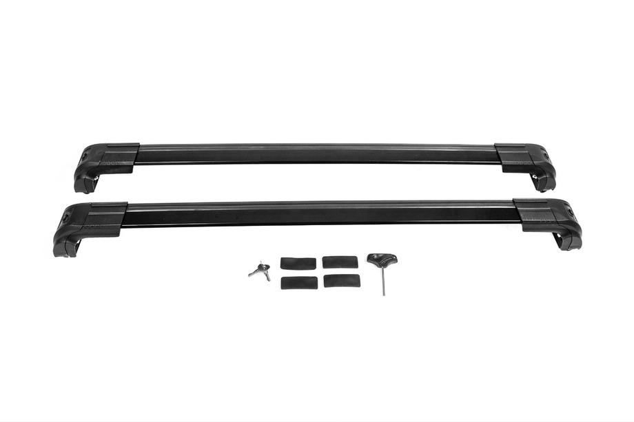 Barres de toit pour barres longitudinales integrees verrouillables Strong V2 (2 pcs) jusqu'à 120 cm, Noir Photo 15