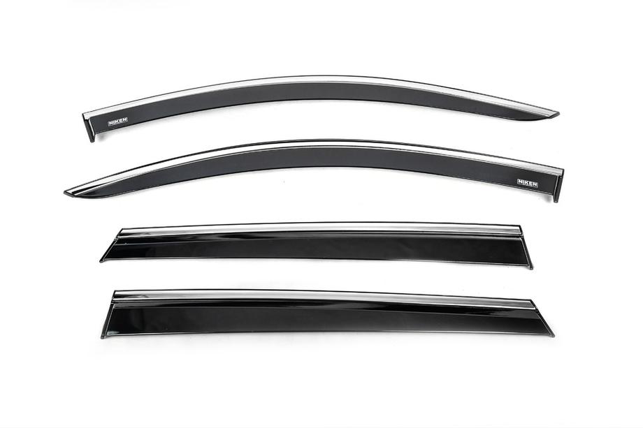 Peugeot 5008 2016-2023 Déflecteurs de Vitres avec Moulure Chromée (4 pcs, Niken) Photo 1