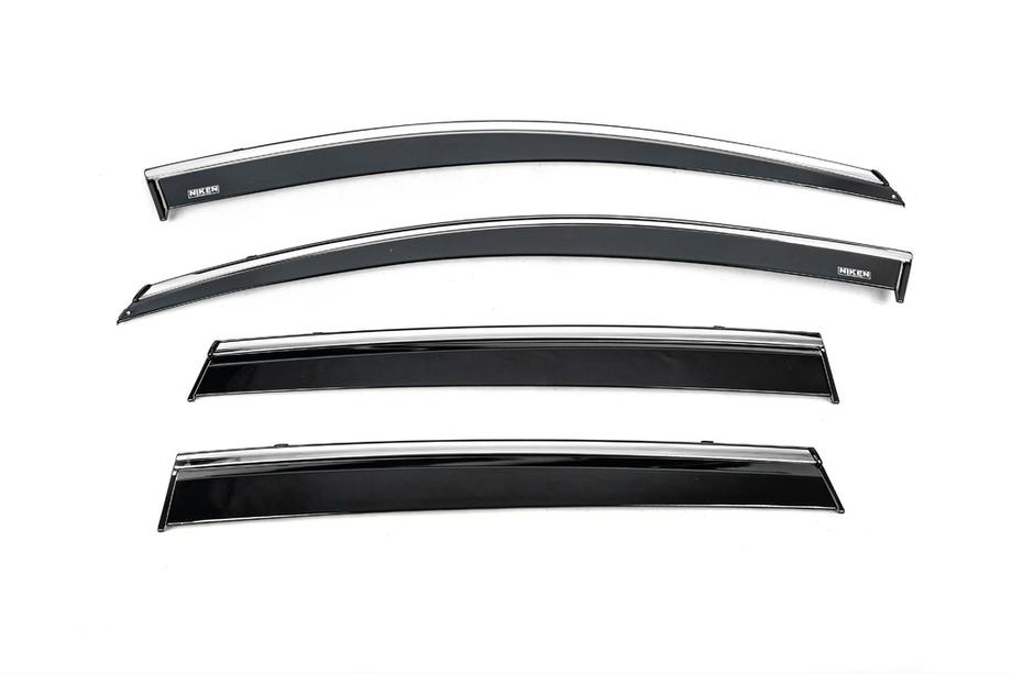 Honda CRV 2017-2022 Déflecteurs de vitres avec moulure chromée (4 pcs, Niken) Image