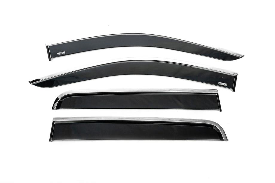 Mercedes X class 2017-2020 Déflecteurs de Vitres avec Moulure Chromée (4 pcs, Niken) Image