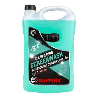 Liquide lave-glace toutes saisons -5 °C 4 L SAPFIRE Lime (401172)
