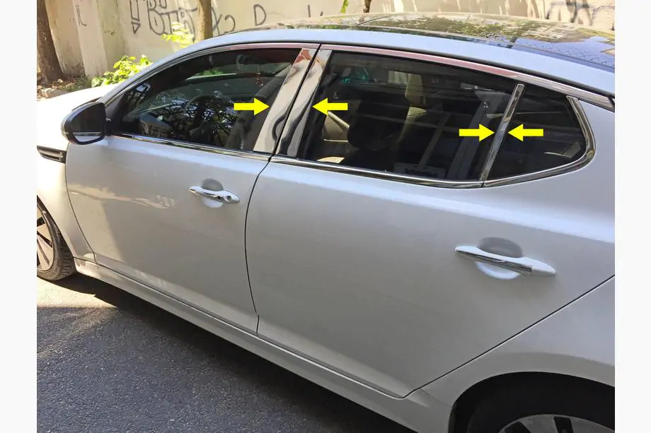 Kia Optima 2010-2016 Enjoliveurs de Montants de Porte en Acier Inoxydable (6 pcs) Image