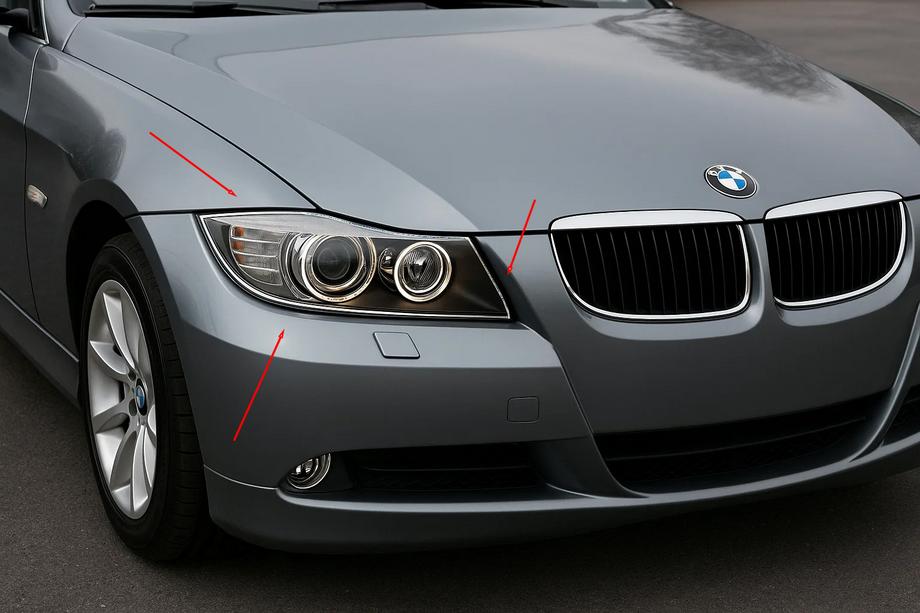 BMW 3 Series E90/E91 2005-2011 Couvre-phares Chromés (2 pcs, Plastique) Image