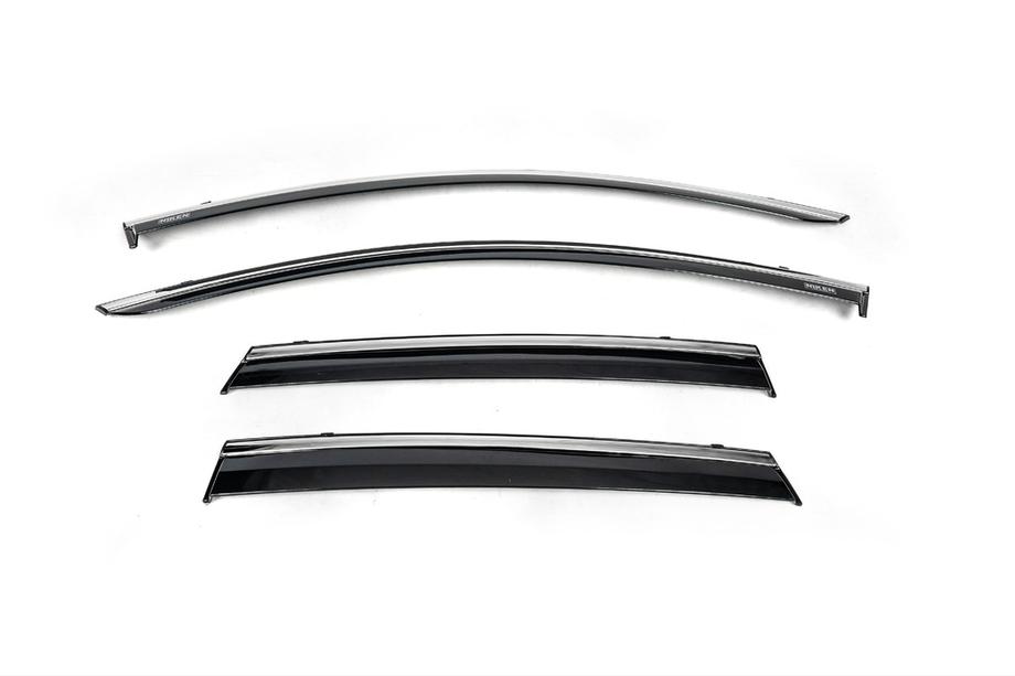 Renault Clio V 2019- Déflecteurs de vitres avec moulure chromée (4 pcs, Niken) Image
