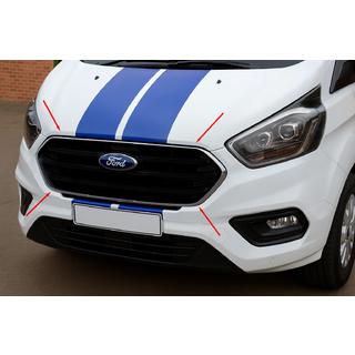 Couvre-grille de pare-chocs 2018+ (4 pcs, inox) Ford Custom 2013-2022 photo 1