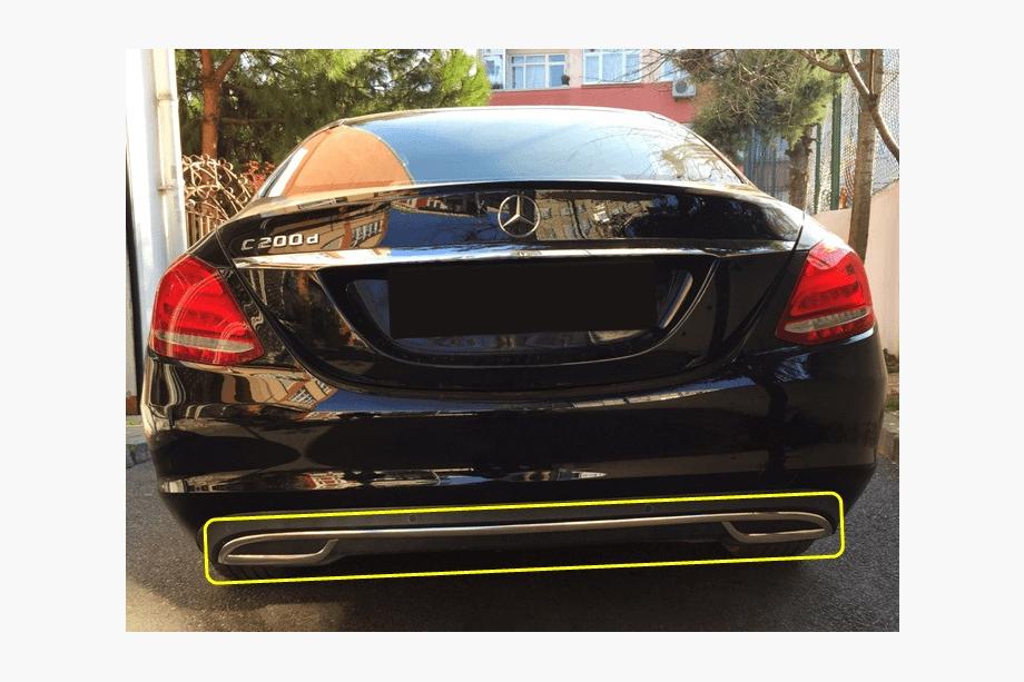 Mercedes C-class W205 2014-2021 Protection de seuil de pare-chocs arrière V2 inox Image