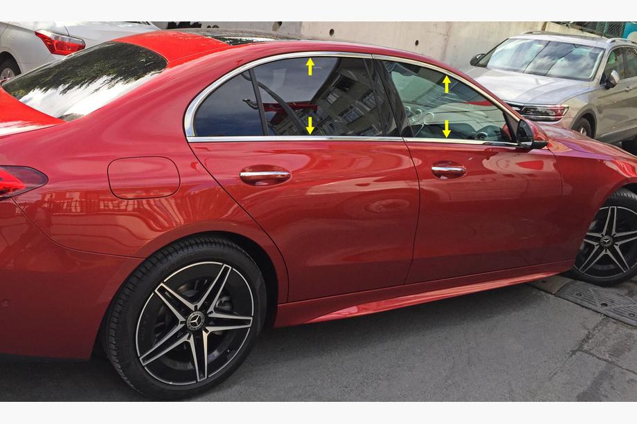 Mercedes C-class W206 2022- Contour complet de vitres en acier inoxydable Image