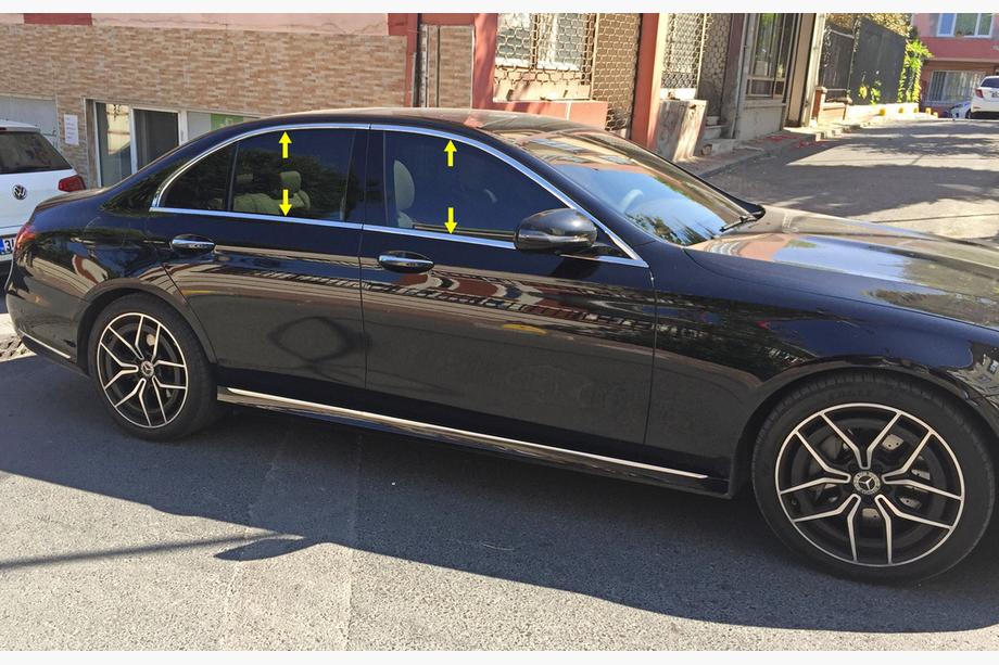 Mercedes E-class W213 2016-2023 Ensemble complet d'encadrements de vitres inox Image